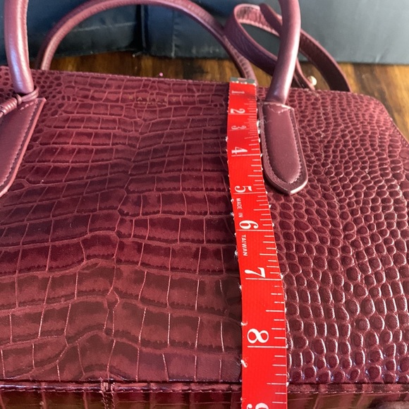 Radley London Burgundy Croc Embossed Cross Body Purse Bad Satchel EUC - Picture 15 of 16